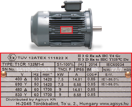 TCR ATEX motor adattabla